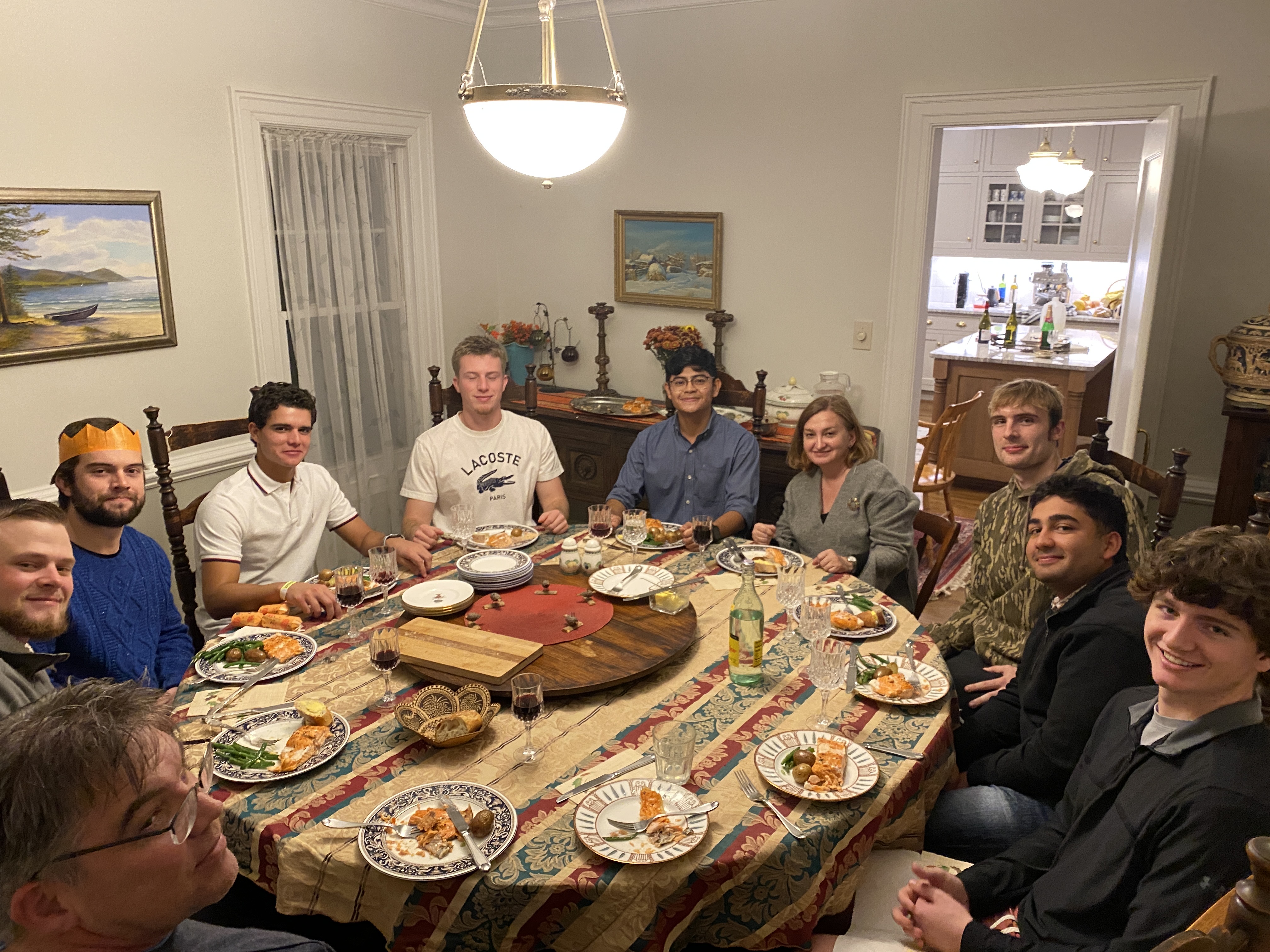 A gathering with members of the college community